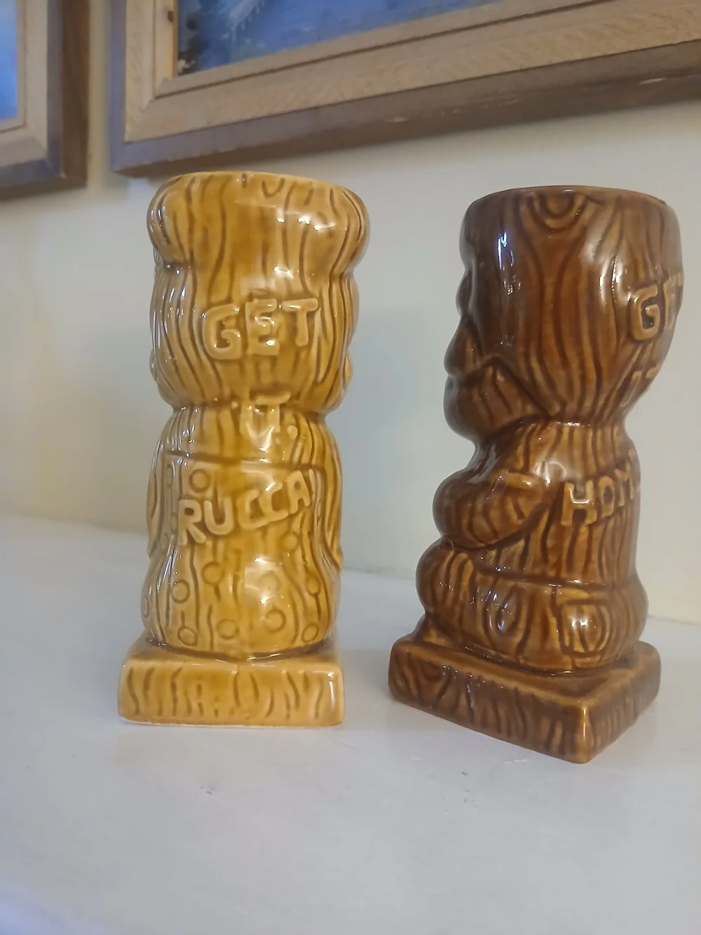 Suavecito Ceramic Tiki Mugs – Yellow and Brown Set